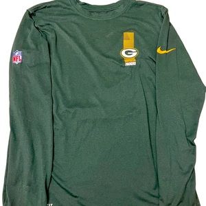 Greenbay Packers Long Sleeve Nike On Field Men's Tee T Shirt Medium,